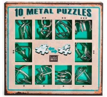 Набор из 10 металлических головоломок (зеленый) / 10 Metal Puzzles green set