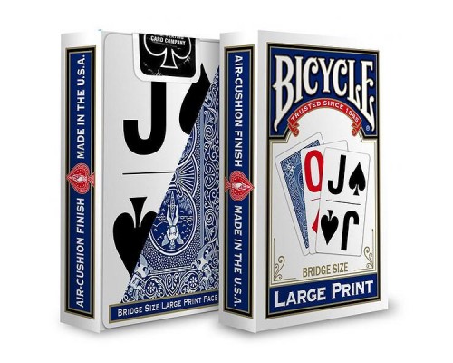 Карты Bicycle Large Print, синяя рубашка