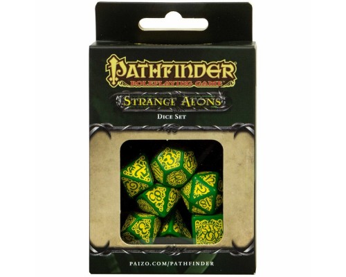 Набор кубиков Pathfinder Strange Dice set 7 шт., зелено-желтый