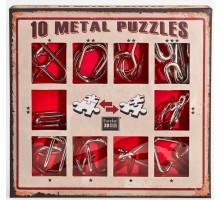 Набор из 10 металлических головоломок (красный) / 10 Metal Puzzles red set