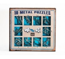 Набор из 10 металлических головоломок (синий) / 10 Metal Puzzles blue set