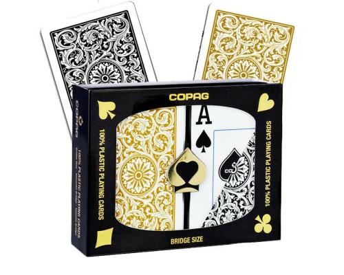 Карты Copag Poker Size Jumbo 1546 Double Deck (Black, Gold)