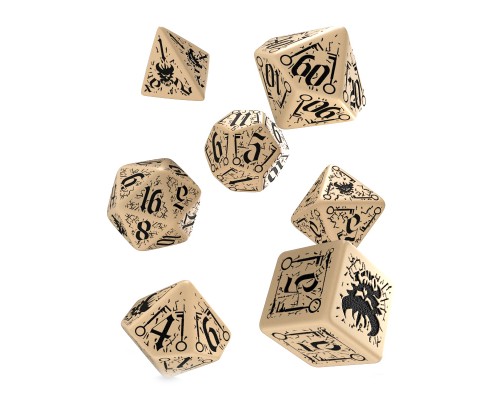 Набор кубиков Pathfinder Council of Thieves dice set, 7 шт, бежево-черный