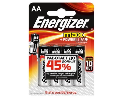 Батарейки Energizer, 4шт, AA