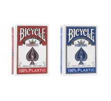 Карты "Bicycle Prestige Rider 100% Plastic Jumbo red/blue"